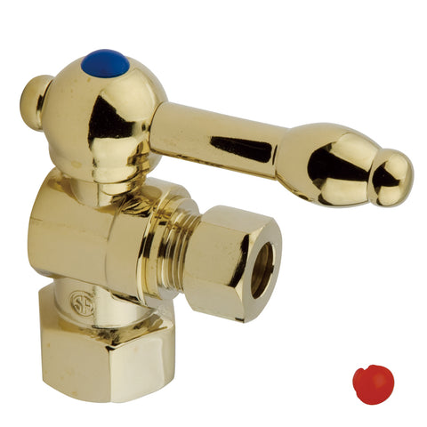 Kingston Brass CC43102KL 1/2 IPS, 3/8 O.D. Compression Angle Shut-off Valve, Polished Brass - Polished Brass