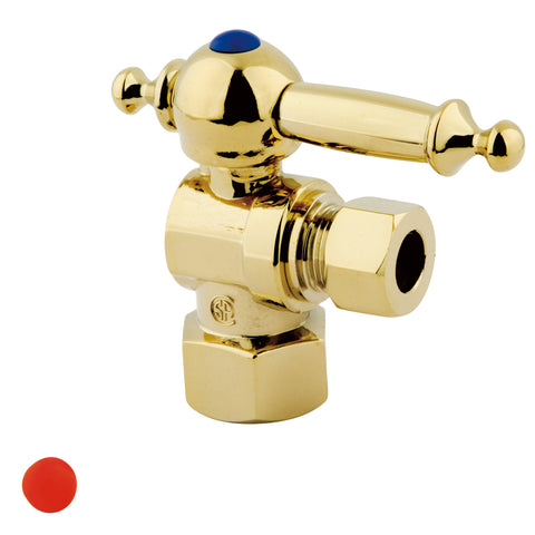 Kingston Brass CC43102TL 1/2 IPS, 3/8 O.D. Compression Angle Shut-off Valve, Polished Brass - Polished Brass