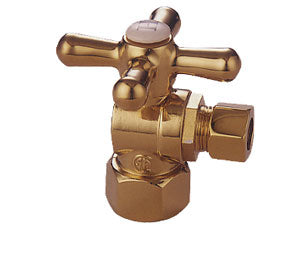 Kingston Brass CC43102X 1/2 IPS, 3/8 O.D. Compression Angle Shut-off Valve, Polished Brass - Polished Brass