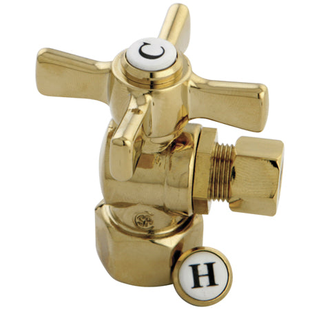 Kingston Brass CC43102ZX 1/2" FIP X 3/8" OD Compression Angle Valve, Polished Brass - Polished Brass