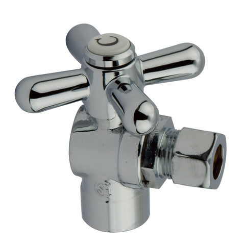 Kingston Brass CC43201X 1/2" Sweat, 3/8" O.D. Compression Angle Shut-off Valve, Chrome - Polished Chrome