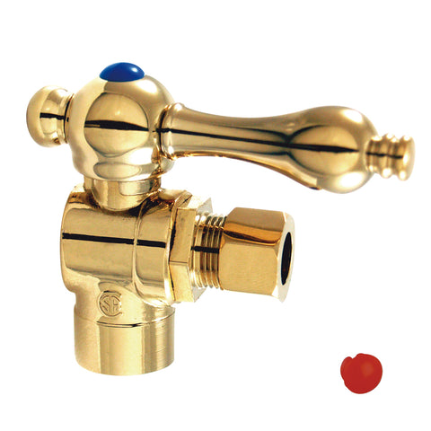 Kingston Brass CC43202 1/2" Sweat, 3/8" O.D. Compression Angle Shut-off Valve, Polished Brass - Polished Brass
