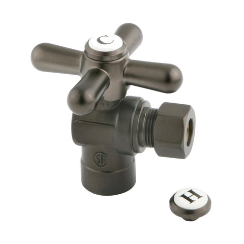 Kingston Brass CC43205X 1/2" Sweat, 3/8" O.D. Compression Angle Shut-off Valve, Oil Rubbed Bronze - Oil Rubbed Bronze