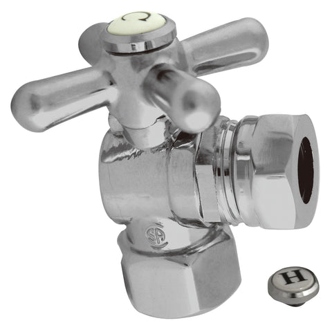 Kingston Brass CC44101X 1/2" IPS, 1/2" or 7/16" Slip Joint Angle Shut-off Valve, Chrome - Polished Chrome