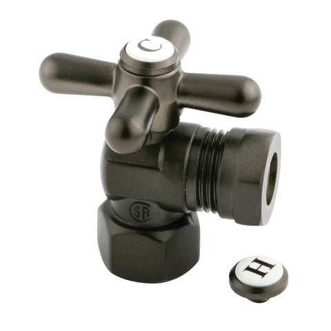 Kingston Brass CC44105X 1/2" IPS, 1/2" or 7/16" Slip Joint Angle Shut-off Valve, Oil Rubbed Bronze - Oil Rubbed Bronze