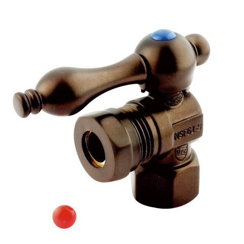 Kingston Brass CC44105 1/2" IPS, 1/2" or 7/16" Slip Joint Angle Shut-off Valve, Oil Rubbed Bronze - Oil Rubbed Bronze