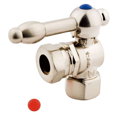 Kingston Brass CC44108KL 1/2" IPS, 1/2" or 7/16" Slip Joint Angle Shut-off Valve, Satin Nickel - Satin Nickel