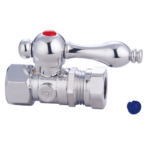 Kingston Brass CC44151 1/2 O.D. Compression, 1/2 Slip Joint Straight Shut-off Valve, Chrome - Polished Chrome