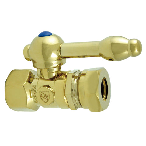 Kingston Brass CC44152KL 1/2 O.D. Compression, 1/2 Slip Joint Straight Shut-off Valve, Polished Brass - Polished Brass