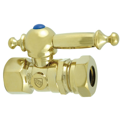 Kingston Brass CC44152TL 1/2 O.D. Compression, 1/2 Slip Joint Straight Shut-off Valve, Polished Brass - Polished Brass