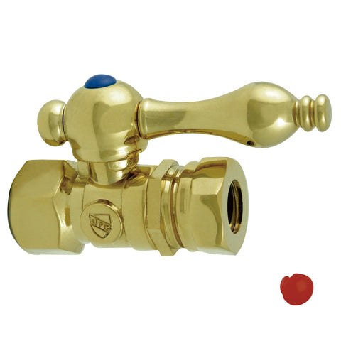 Kingston Brass CC44152 1/2 O.D. Compression, 1/2 Slip Joint Straight Shut-off Valve, Polished Brass - Polished Brass