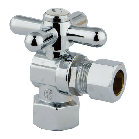 Kingston Brass CC44401X 1/2" IPS, 1/2" O.D. Compression Angle Shut-off Valve, Chrome - Polished Chrome