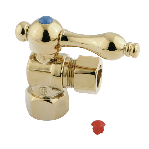 Kingston Brass CC44402 1/2" IPS, 1/2" O.D. Compression Angle Shut-off Valve, Polished Brass - Polished Brass