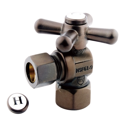 Kingston Brass CC44405X 1/2" IPS, 1/2" O.D. Compression Angle Shut-off Valve, Oil Rubbed Bronze - Oil Rubbed Bronze