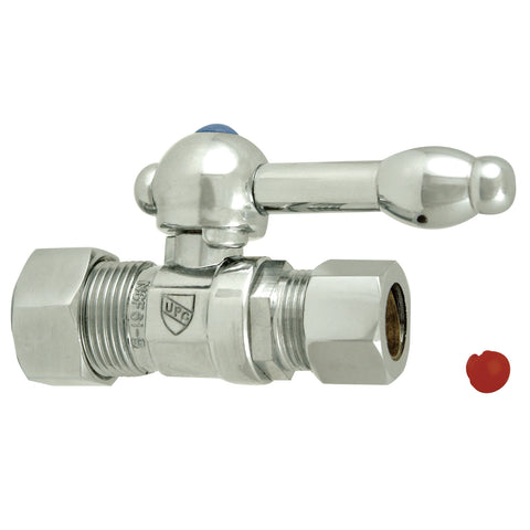 Kingston Brass CC44451KL 5/8" O.D. Compression, 1/2" O.D. Compression Straight Shut-off Valve, Chrome - Polished Chrome
