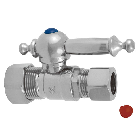 Kingston Brass CC44451TL 5/8" O.D. Compression, 1/2" O.D. Compression Straight Shut-off Valve, Chrome - Polished Chrome