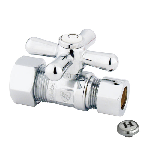Kingston Brass CC44451X 5/8" O.D. Compression, 1/2" O.D. Compression Straight Shut-off Valve, Chrome - Polished Chrome