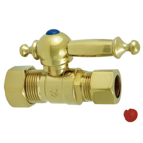 Kingston Brass CC44452TL 5/8" O.D. Compression, 1/2" O.D. Compression Straight Shut-off Valve, Polished Brass - Polished Brass