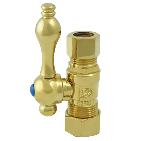 Kingston Brass CC44452 5/8" O.D. Compression, 1/2" O.D. Compression Straight Shut-off Valve, Polished Brass - Polished Brass