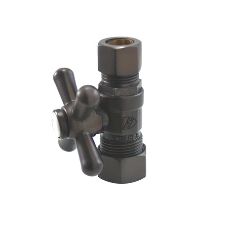 Kingston Brass CC44455X 5/8" O.D. Compression, 1/2" O.D. Compression Straight Shut-off Valve, Oil Rubbed Bronze - Oil Rubbed Bronze