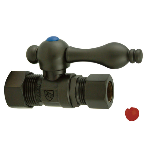 Kingston Brass CC44455 5/8" O.D. Compression, 1/2" O.D. Compression Straight Shut-off Valve, Oil Rubbed Bronze - Oil Rubbed Bronze