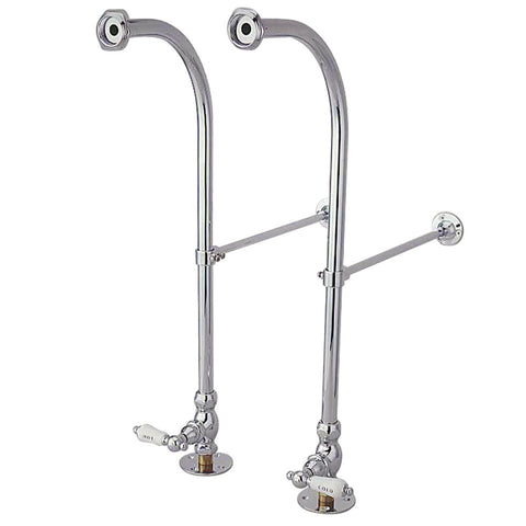 Kingston Brass CC451HCL Rigid Freestand Supplies with Stop Porcelain Lever Handle, Polished Chrome - Polished Chrome