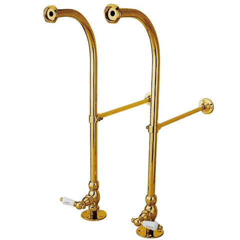 Kingston Brass CC452HCL Rigid Freestand Supplies with Stop Porcelain Lever Handle, Polished Brass - Polished Brass