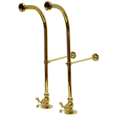Kingston Brass CC452MX Rigid Freestand Supplies with Stop Porcelain Cross Handle, Polished Brass - Polished Brass