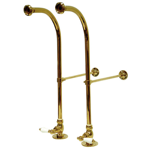 Kingston Brass CC452PL Rigid Freestand Supplies with Stop Porcelain Lever Handle, Polished Brass - Polished Brass