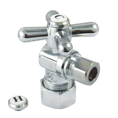 Kingston Brass CC53301X 5/8" O.D. Compression, 3/8" O.D. Compression Angle Shut-off Valve, Chrome - Polished Chrome