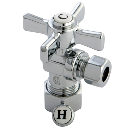 Kingston Brass CC53301ZX 5/8" OD Compression X 3/8" OD Compression Angle Valve, Polished Chrome - Polished Chrome