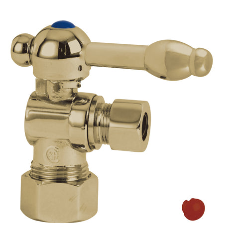 Kingston Brass CC53302KL 5/8" O.D. Compression, 3/8" O.D. Compression Angle Shut-off Valve, Polished Brass - Polished Brass