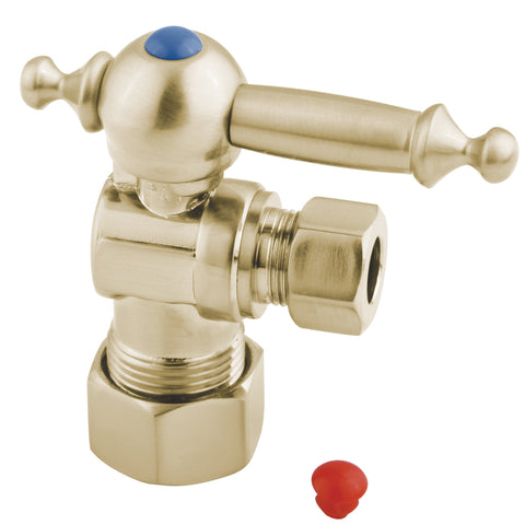 Kingston Brass CC53302TL 5/8" O.D. Compression, 3/8" O.D. Compression Angle Shut-off Valve, Polished Brass - Polished Brass