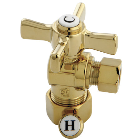 Kingston Brass CC53302ZX 5/8" OD Compression X 3/8" OD Compression Angle Valve, Polished Brass - Polished Brass