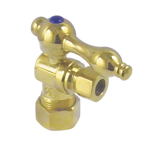 Kingston Brass CC53302 5/8" O.D. Compression, 3/8" O.D. Compression Angle Shut-off Valve, Polished Brass - Polished Brass