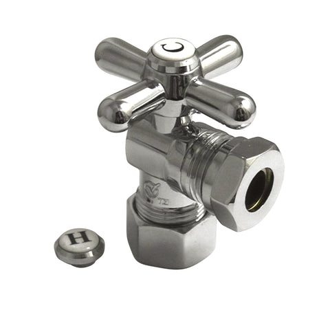 Kingston Brass CC54301X 5/8" O.D. Compression, 1/2 or 7/16"" O.D. Compression Angle Shut-off Valve, Chrome - Polished Chrome