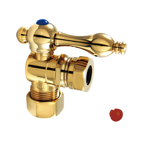 Kingston Brass CC54302 5/8" O.D. Compression, 1/2 or 7/16"" O.D. Compression Angle Shut-off Valve, Polished Brass - Polished Brass