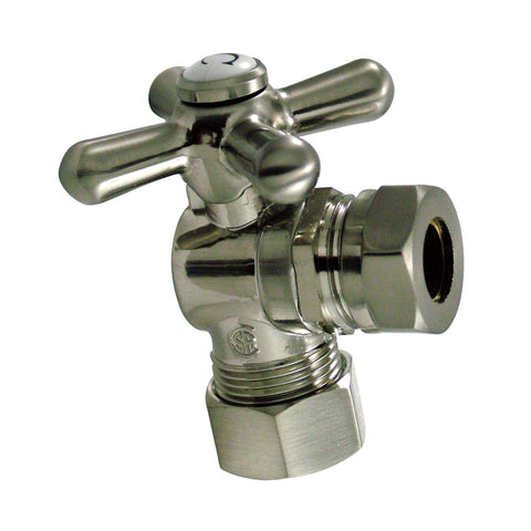 Kingston Brass CC54308X 5/8" O.D. Compression, 1/2 or 7/16"" O.D. Compression Angle Shut-off Valve, Satin Nickel - Satin Nickel