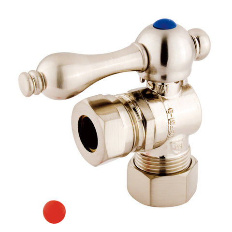 Kingston Brass CC54308 5/8" O.D. Compression, 1/2 or 7/16"" O.D. Compression Angle Shut-off Valve, Satin Nickel - Satin Nickel