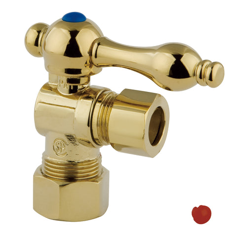 Kingston Brass CC54402 5/8" O.D. Compression, 1/2" O.D. Compression Angle Shut-off Valve, Polished Brass - Polished Brass