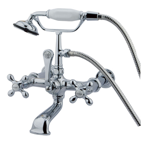 Kingston Brass CC548T1 Vintage 7" Wall Mount Tub Filler with Hand Shower, Polished Chrome - Polished Chrome