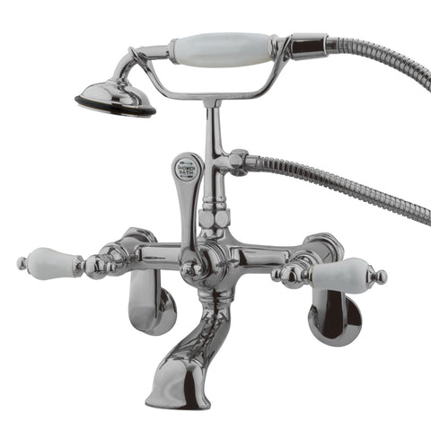 Kingston Brass CC56T1 Vintage Wall Mount Tub Filler with Adjustable Centers, Polished Chrome - Polished Chrome
