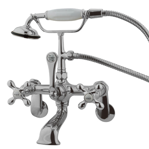 Kingston Brass CC58T1 Vintage Wall Mount Tub Filler with Adjustable Centers, Polished Chrome - Polished Chrome