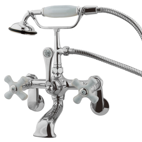 Kingston Brass CC60T1 Vintage Wall Mount Tub Filler with Adjustable Centers, Polished Chrome - Polished Chrome