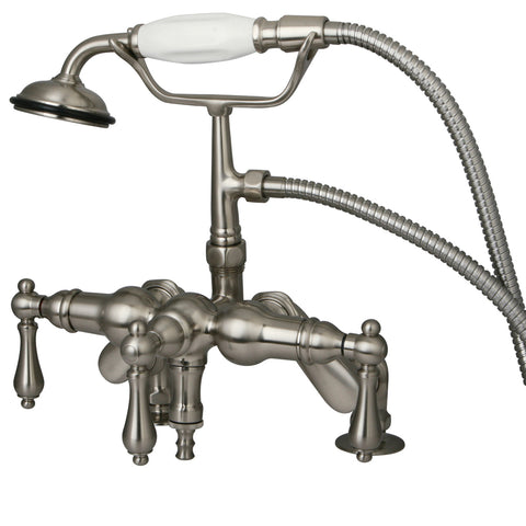 Kingston Brass CC619T8 Vintage Deck Mount Tub Filler with Adjustable Centers, Satin Nickel - Satin Nickel
