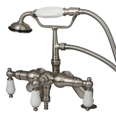Kingston Brass CC621T8 Vintage Deck Mount Tub Filler with Adjustable Centers, Satin Nickel - Satin Nickel