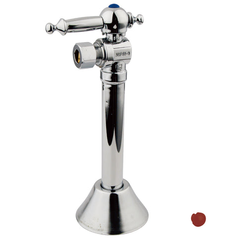 Kingston Brass CC83201TL 1/2" Sweat, 3/8" O.D. Compression Angle Shut-off Valve with 5" Extension, Chrome - Polished Chrome