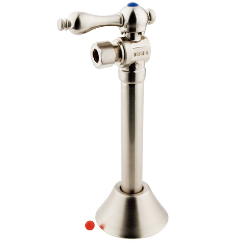 Kingston Brass CC83208 1/2" Sweat, 3/8" O.D. Compression Angle Shut-off Valve with 5" Extension, Satin Nickel - Satin Nickel