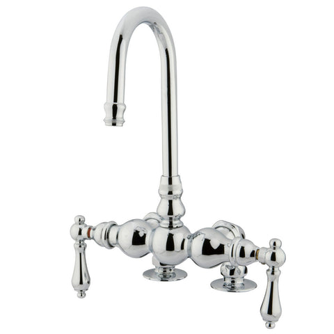 Kingston Brass CC92T1 Vintage 3-3/8" Deck Mount Tub Filler, Polished Chrome - Polished Chrome