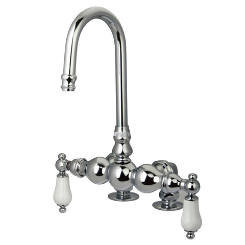 Kingston Brass CC94T1 Vintage 3-3/8" Deck Mount Tub Filler, Polished Chrome - Polished Chrome